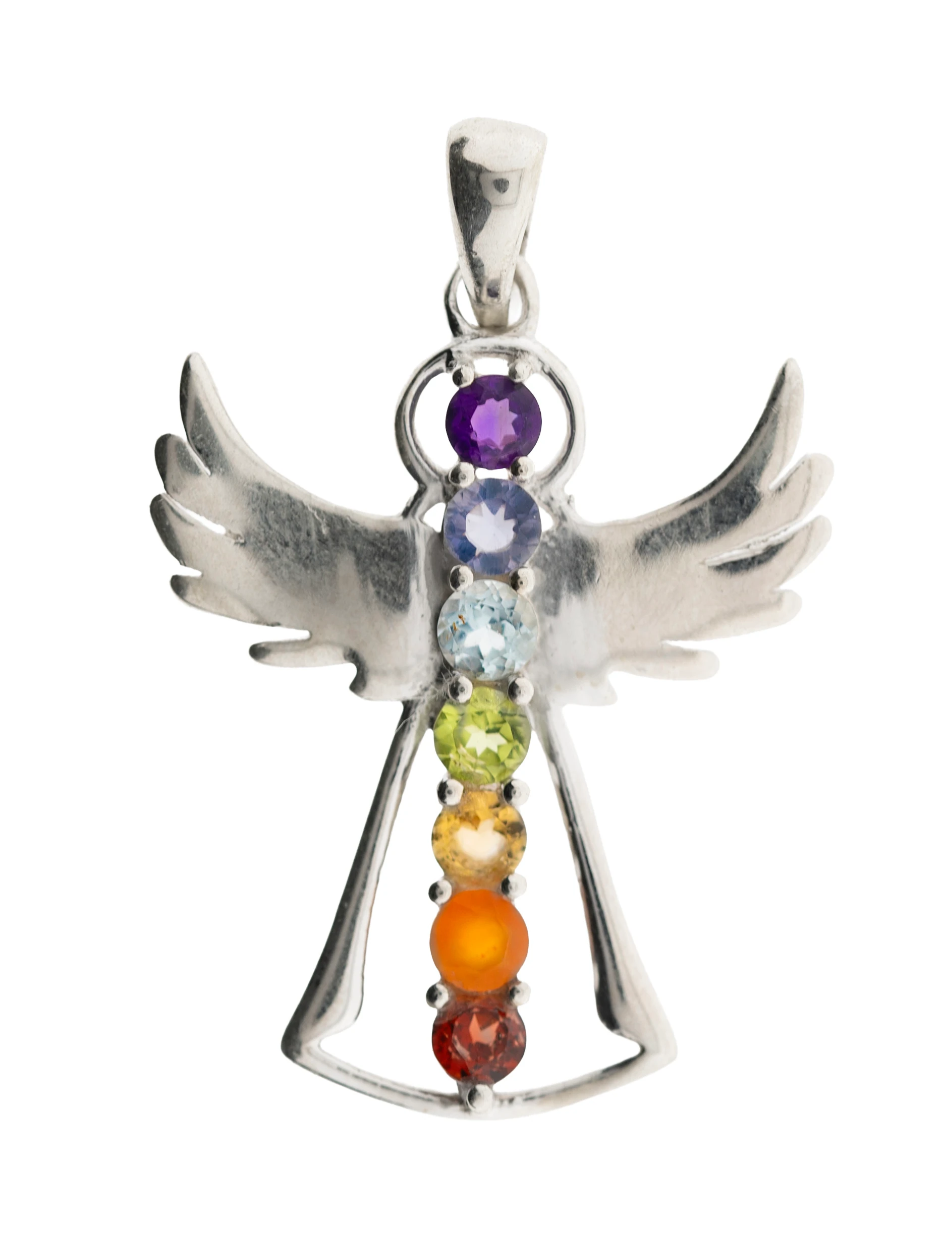 Engel mit Chakrasteinen 925 Sterling Silber