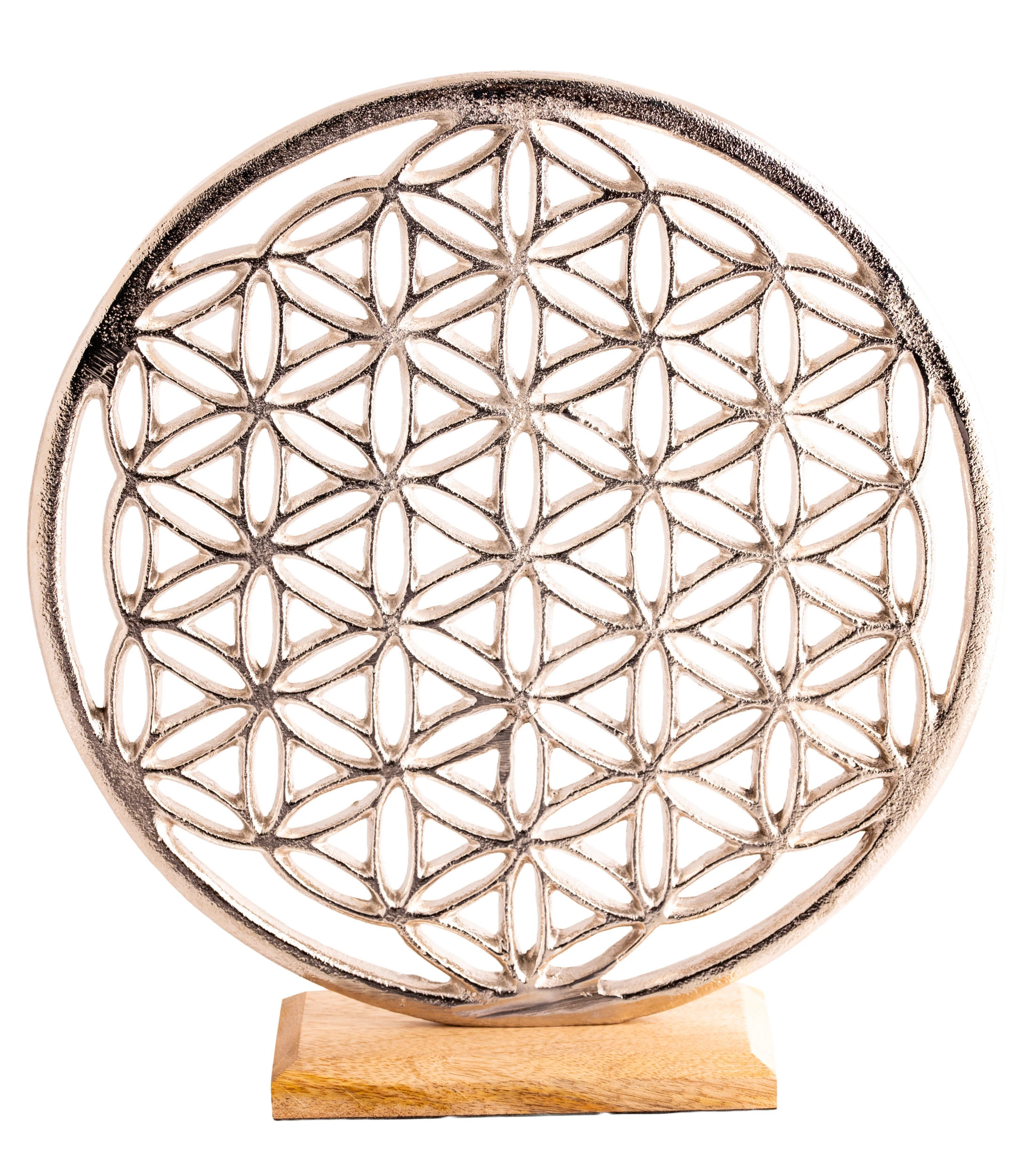 Blume des Lebens Silber Ambiente Element, Weißmetall