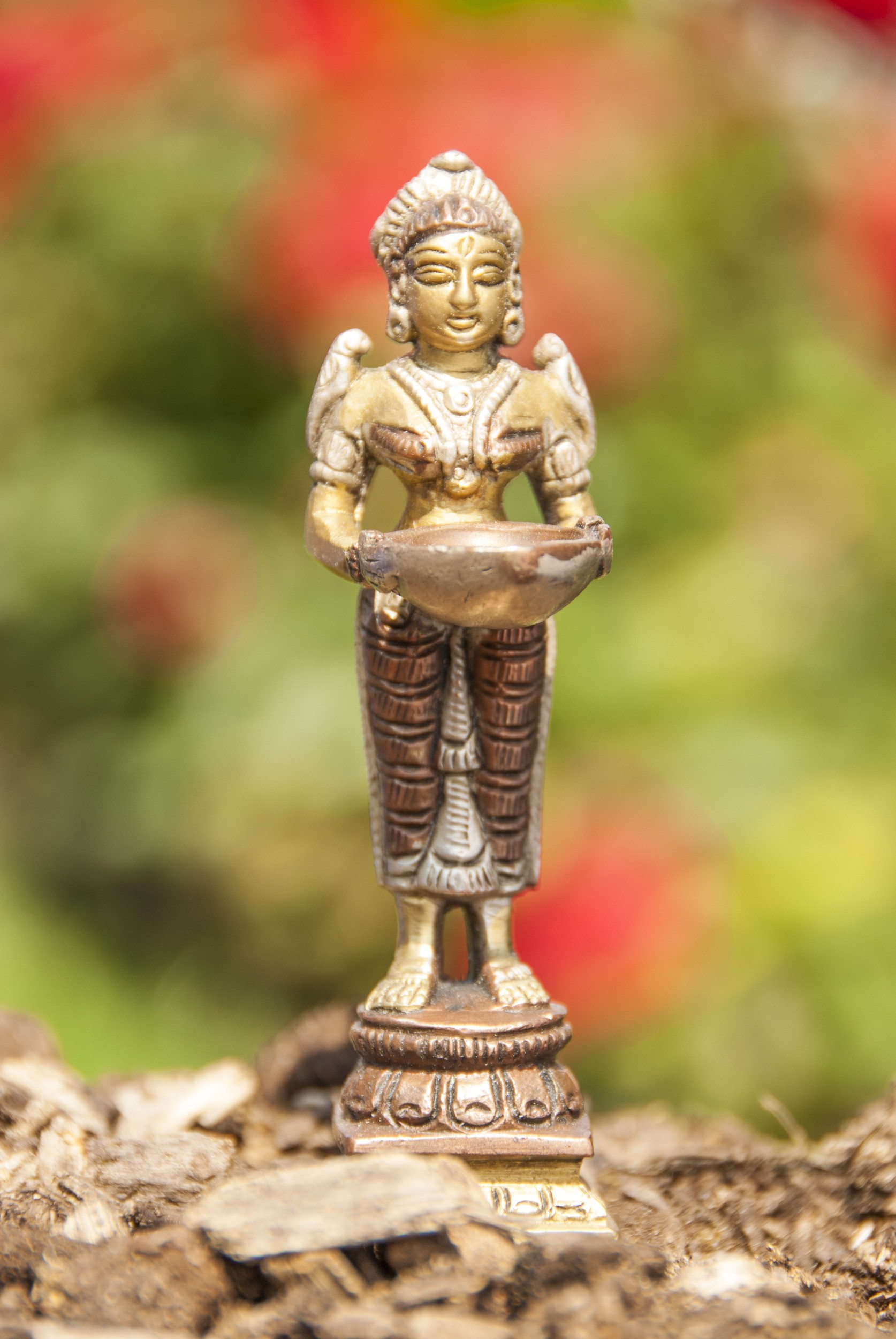 Lakshmi, stehend, 10,5 cm Messing