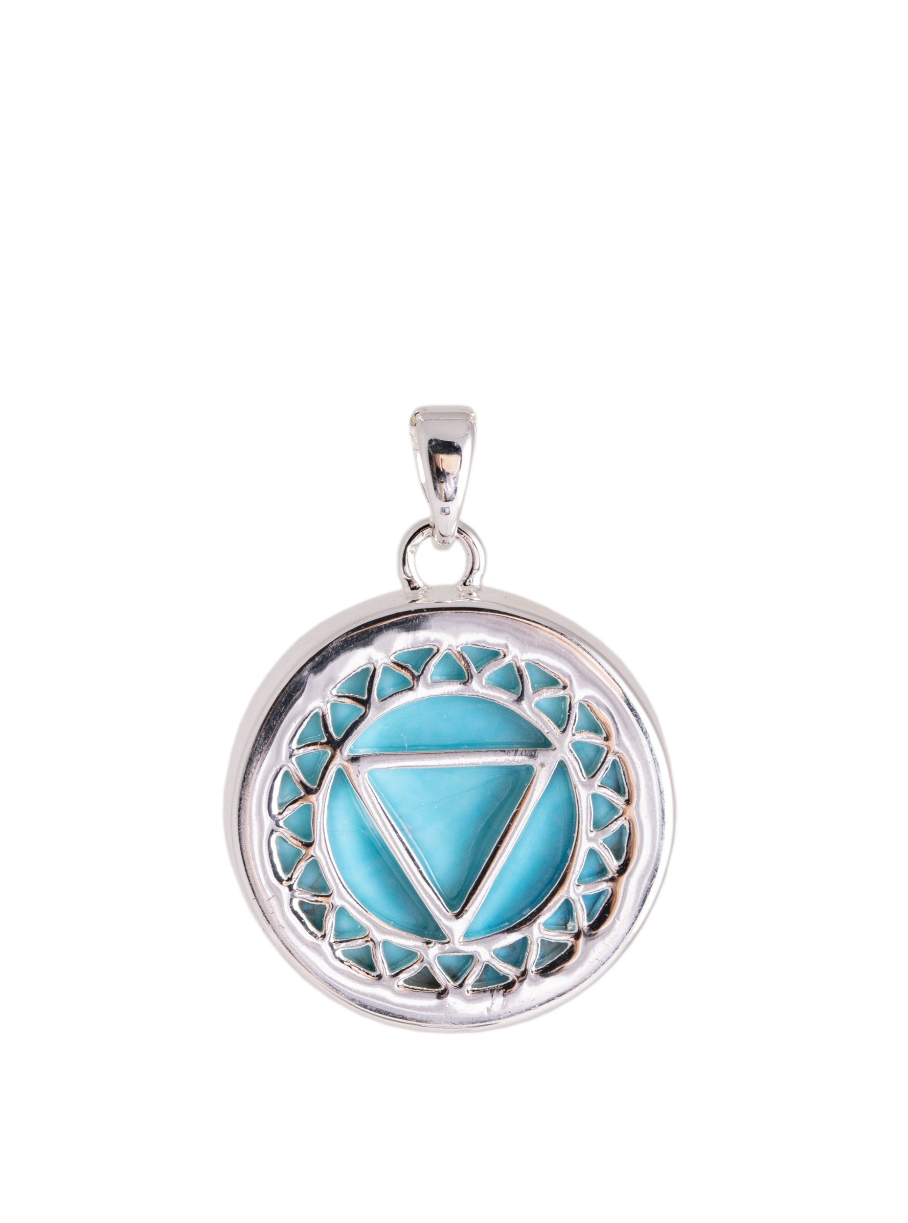 Kehl-Chakra Anhänger mit Türkis und Kette