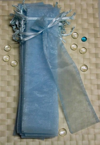 30 Stück - Organzabeutel für Räucherstäbchen blau, 8x34 cm