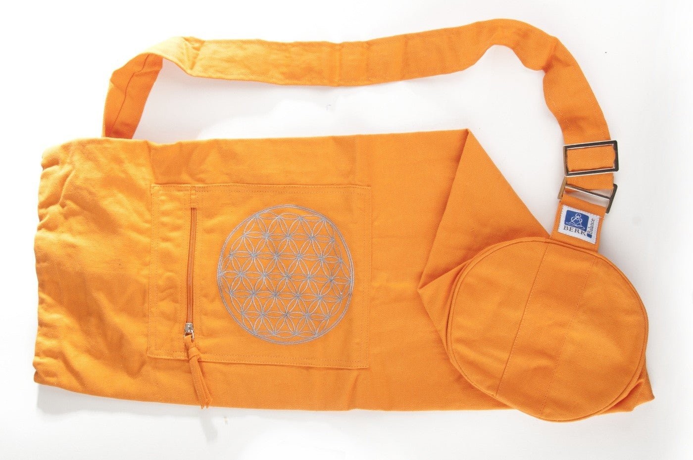 Yoga Tasche mit Blume des Lebens orange Länge 75 cm