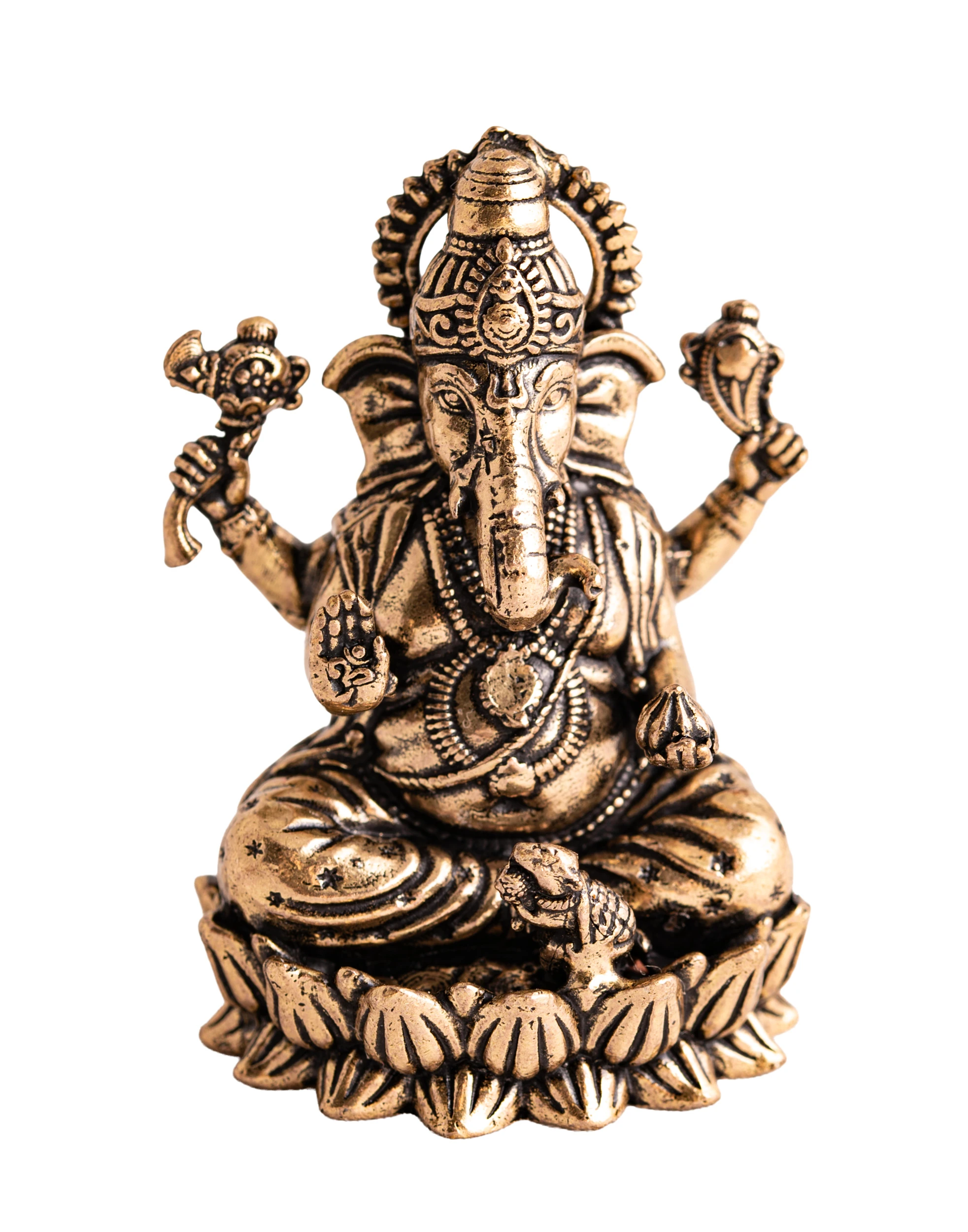Ganesha hochwertiges Kunstobjekt, Messing