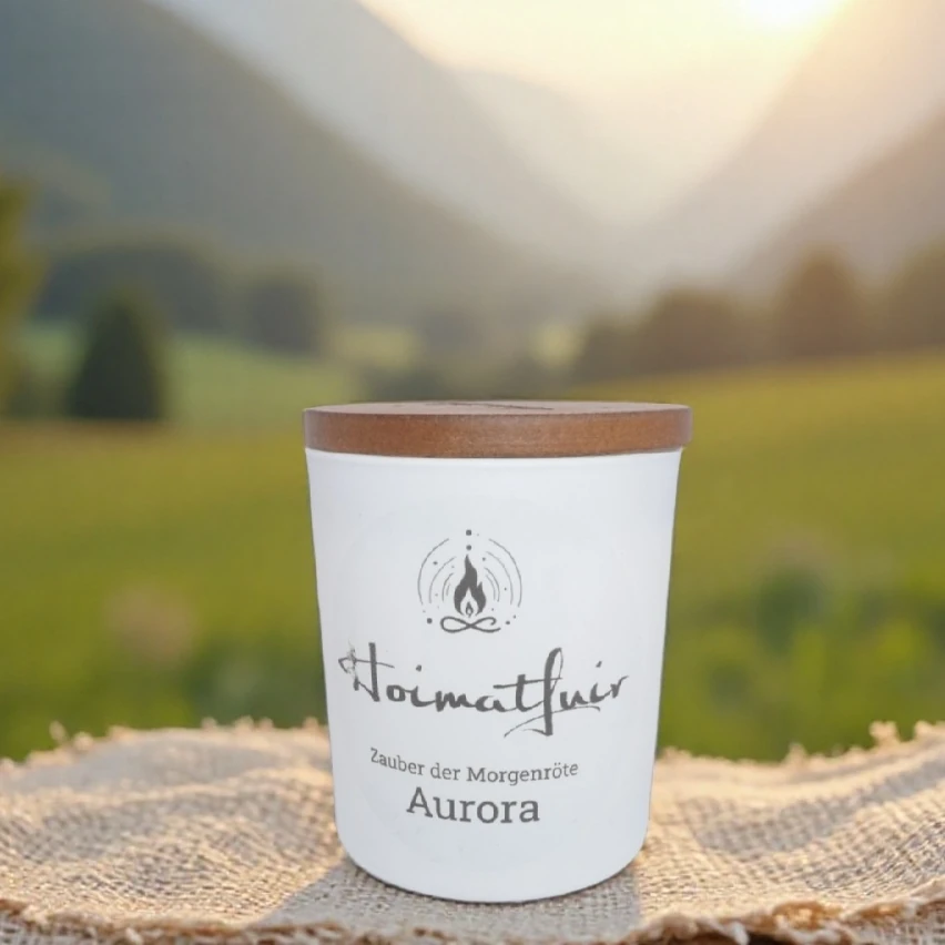 Hoimatfuir Duftkerze "Zauber der Morgenröte - Aurora"