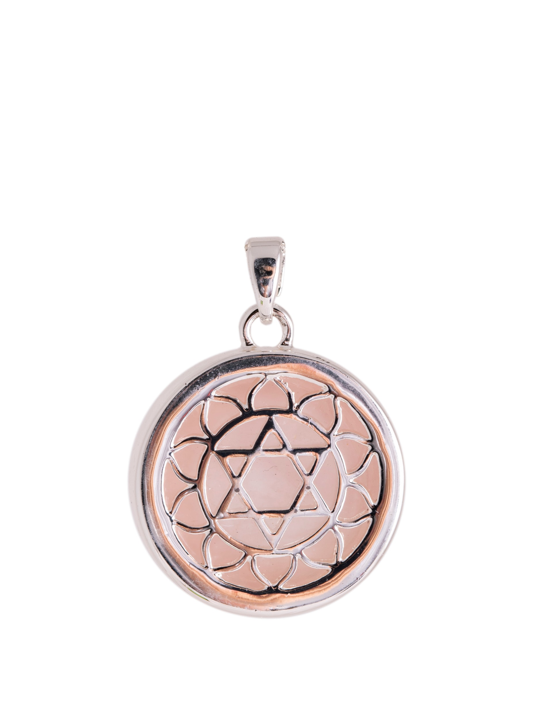 Herz-Chakra Anhänger mit Rosenquarz und Kette