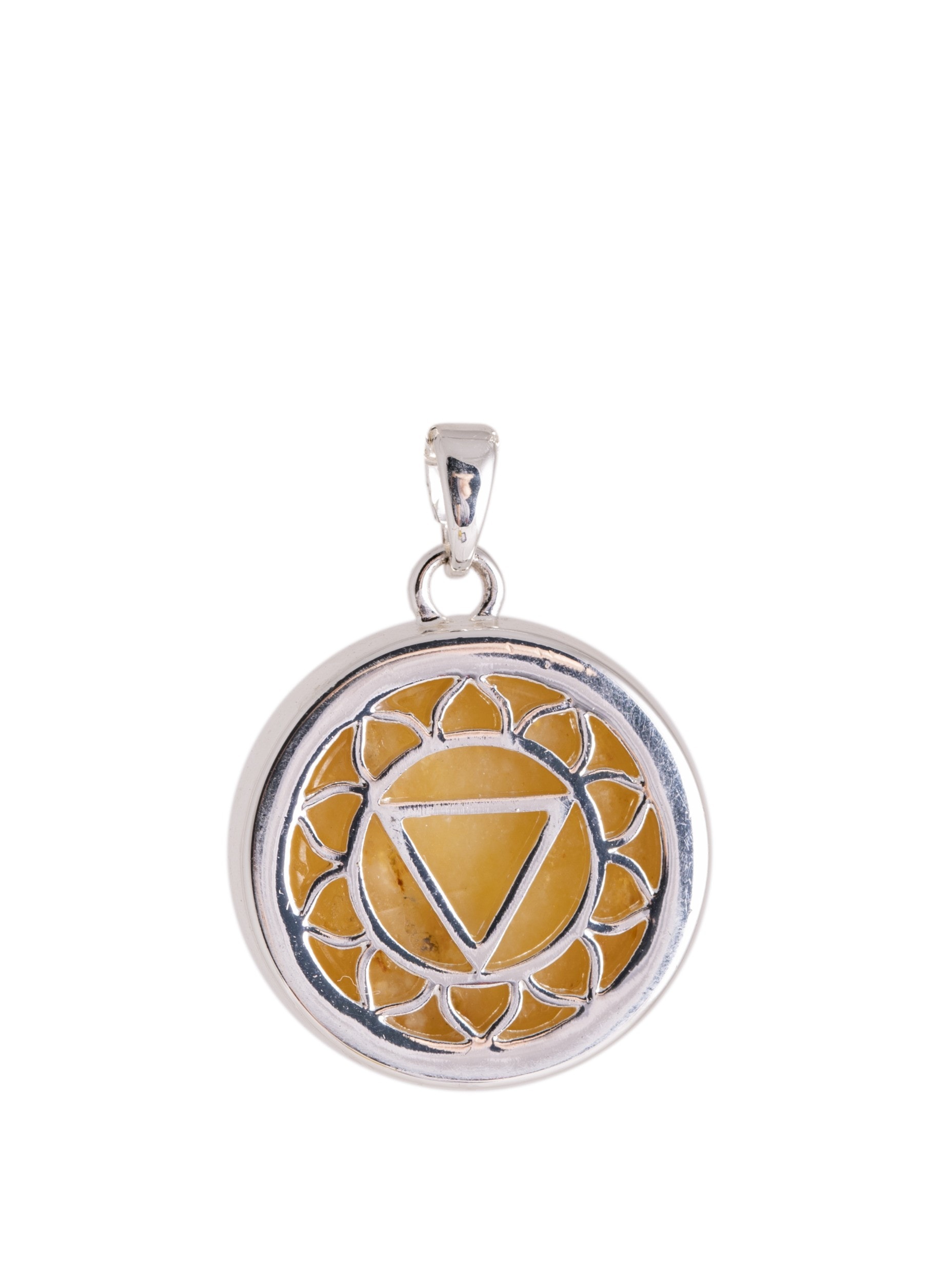 Solarplexus-Chakra Anhänger mit Citrin und Kette
