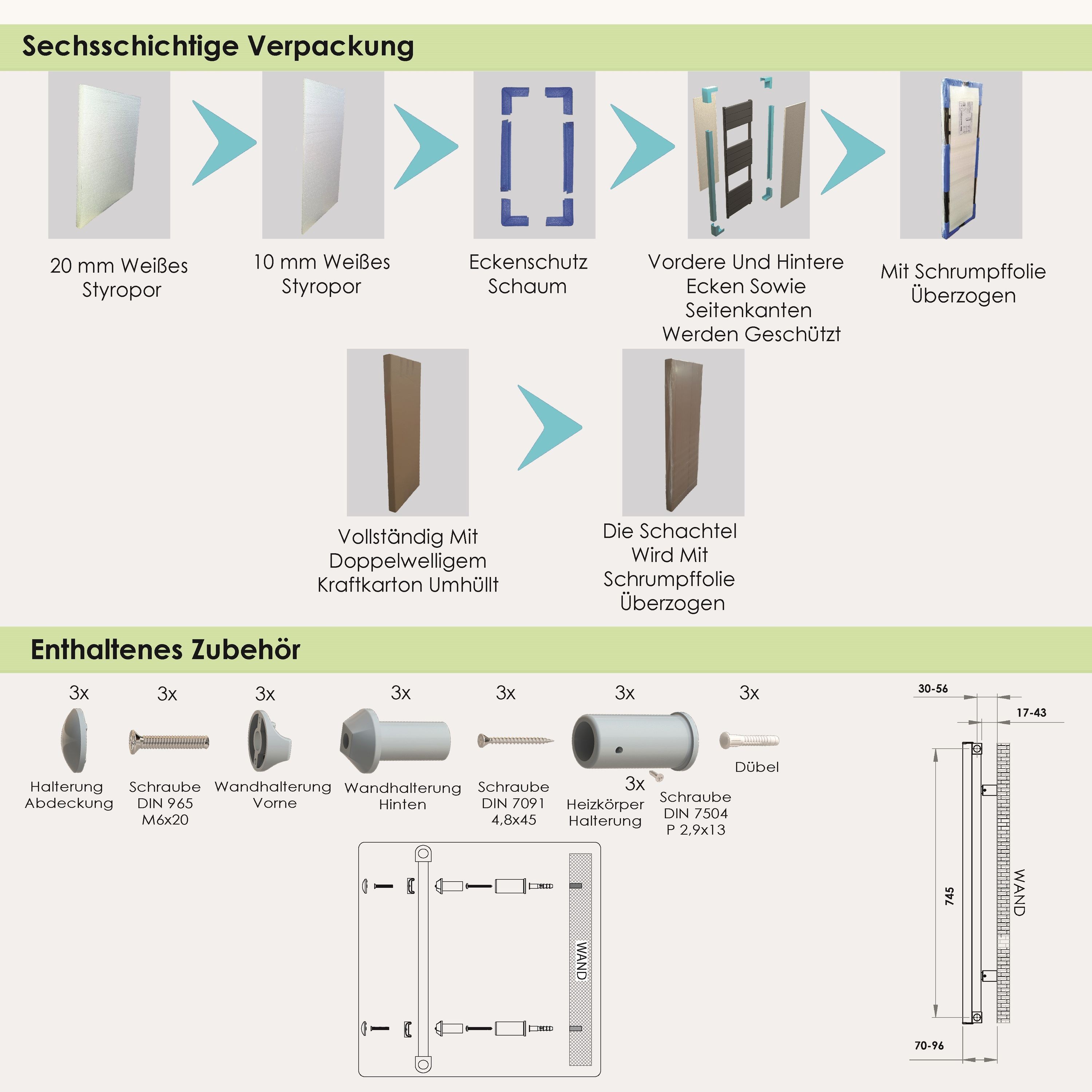 Lojimax Aluminium Design Heizkörper Paneelheizkörper Wand Heizung Fiona Double