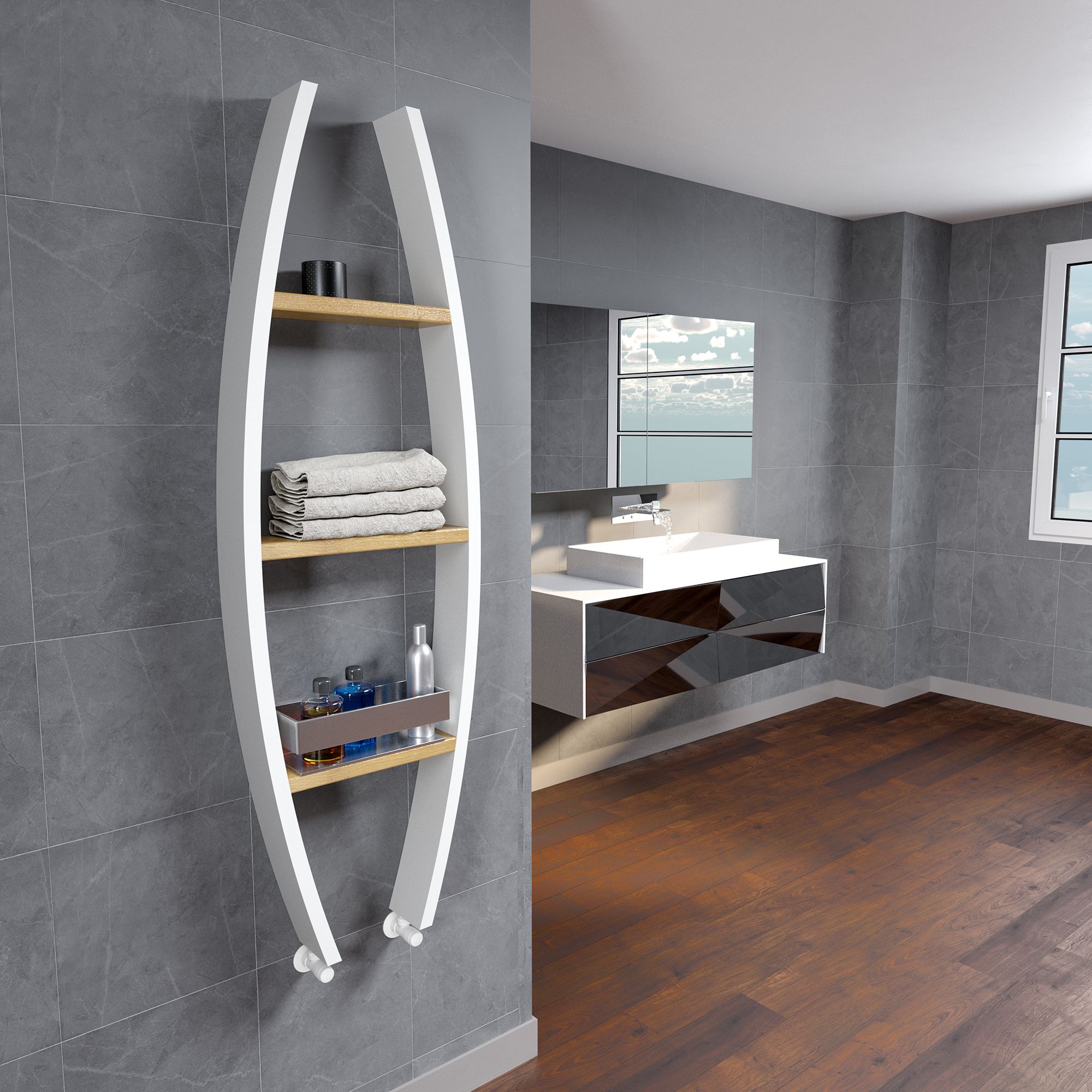 Lojimax Aluminium Design Badheizkörper Badezimmer Heizung Bolly