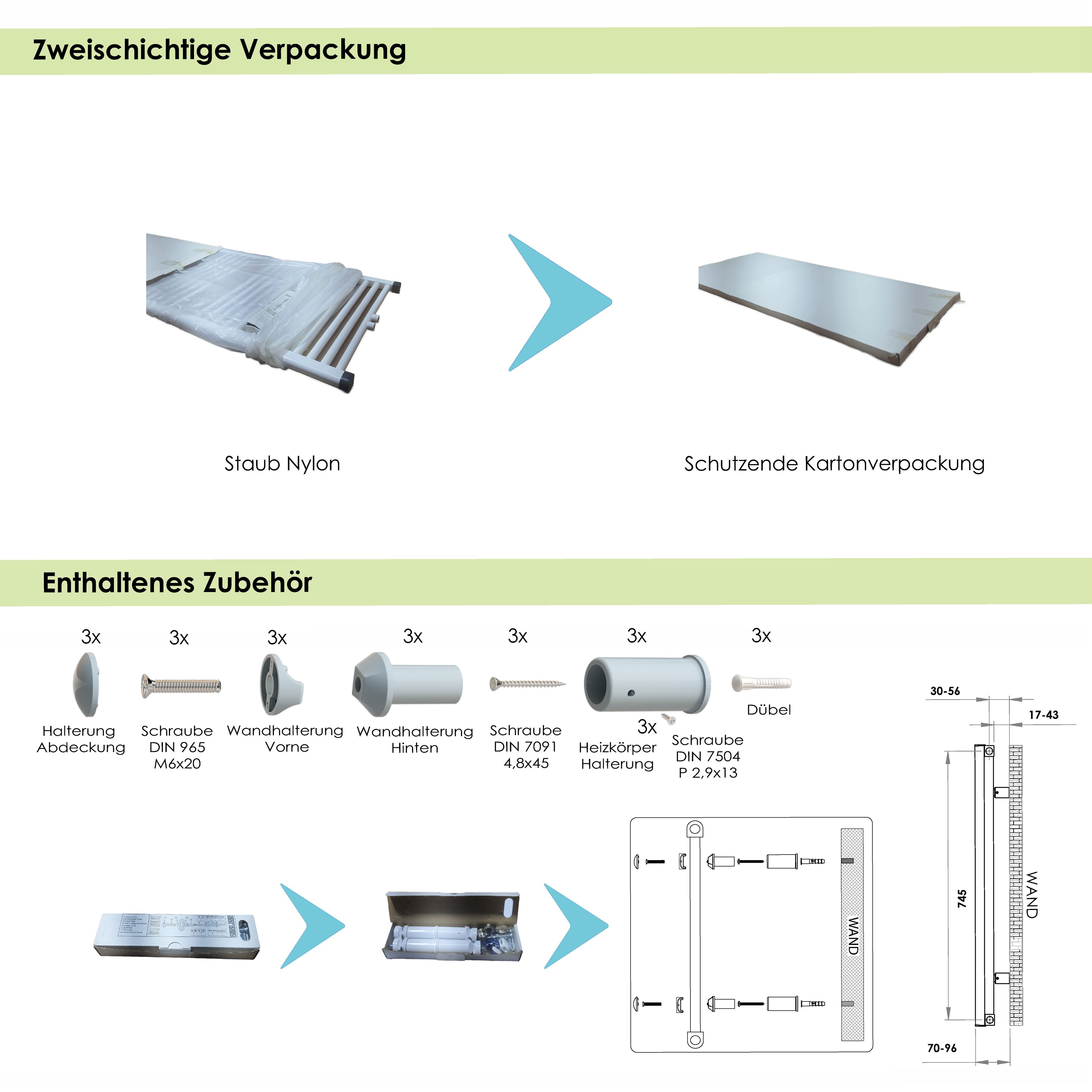 Lojimax Design Badheizkörper Badezimmer Heizung  Aria