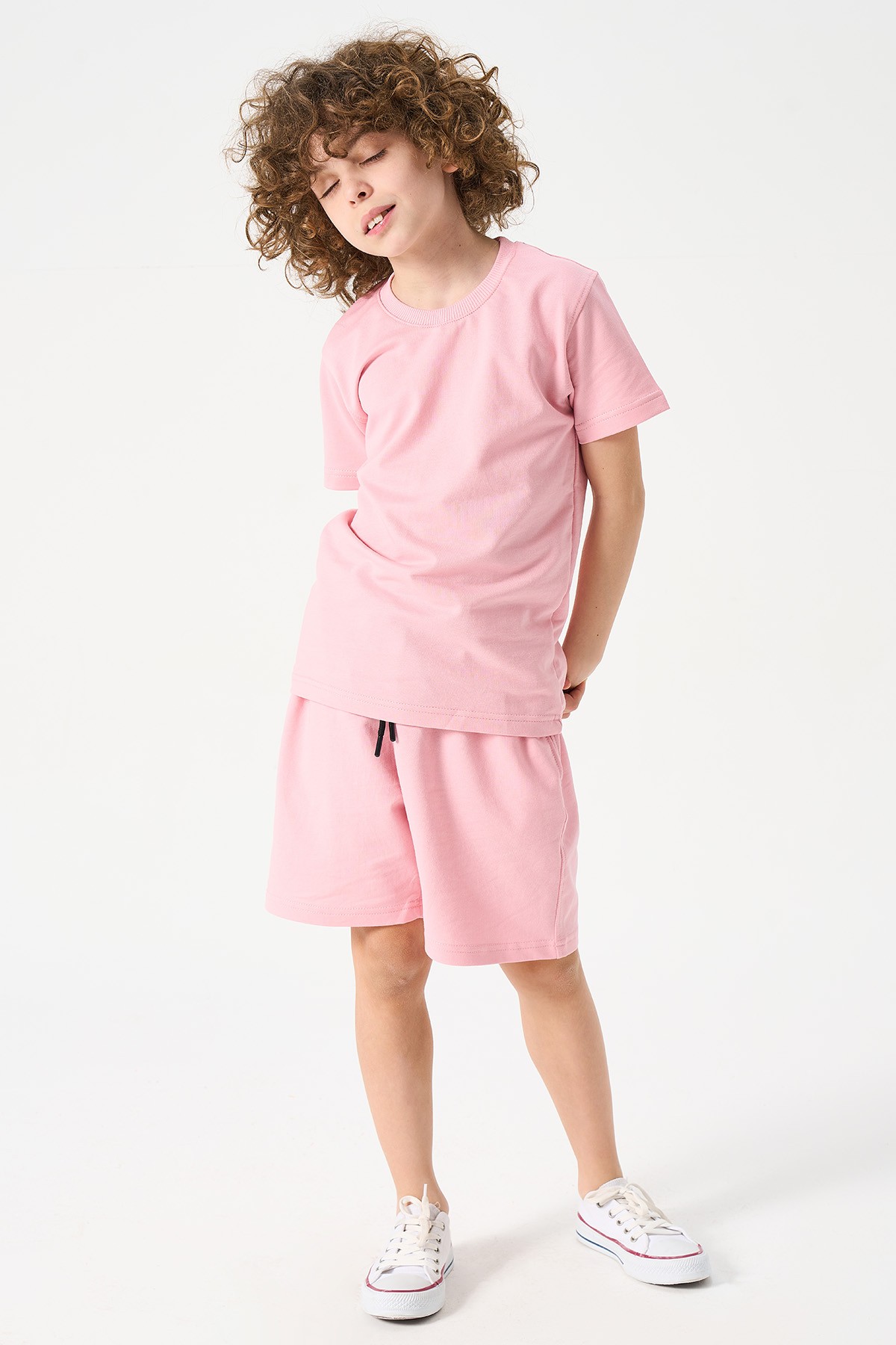 Jungen Basic T-Shirt und Shorts Set - ROSA main variant image