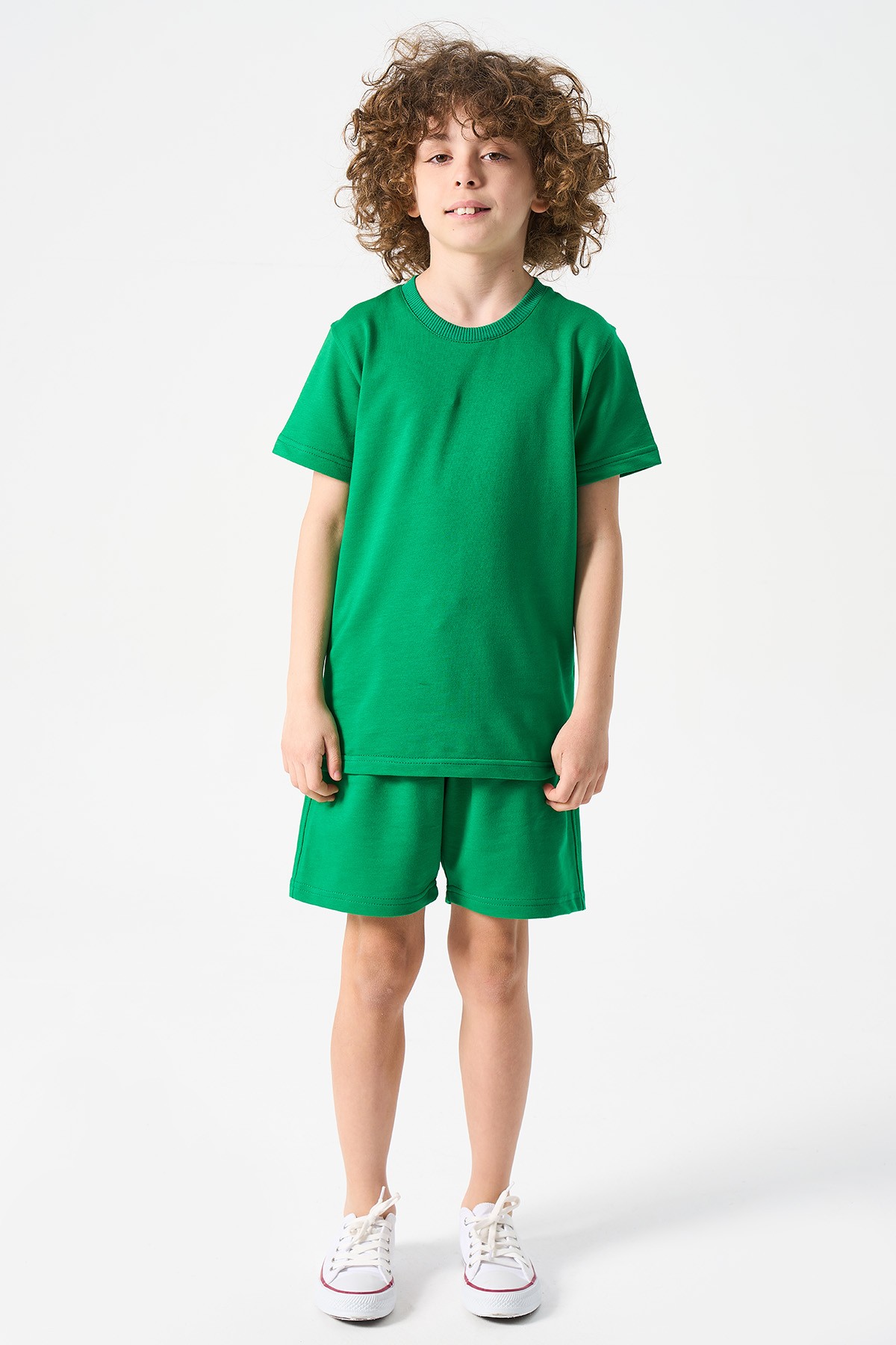 Jungen Basic T-Shirt und Shorts Set - GRÜN main variant image