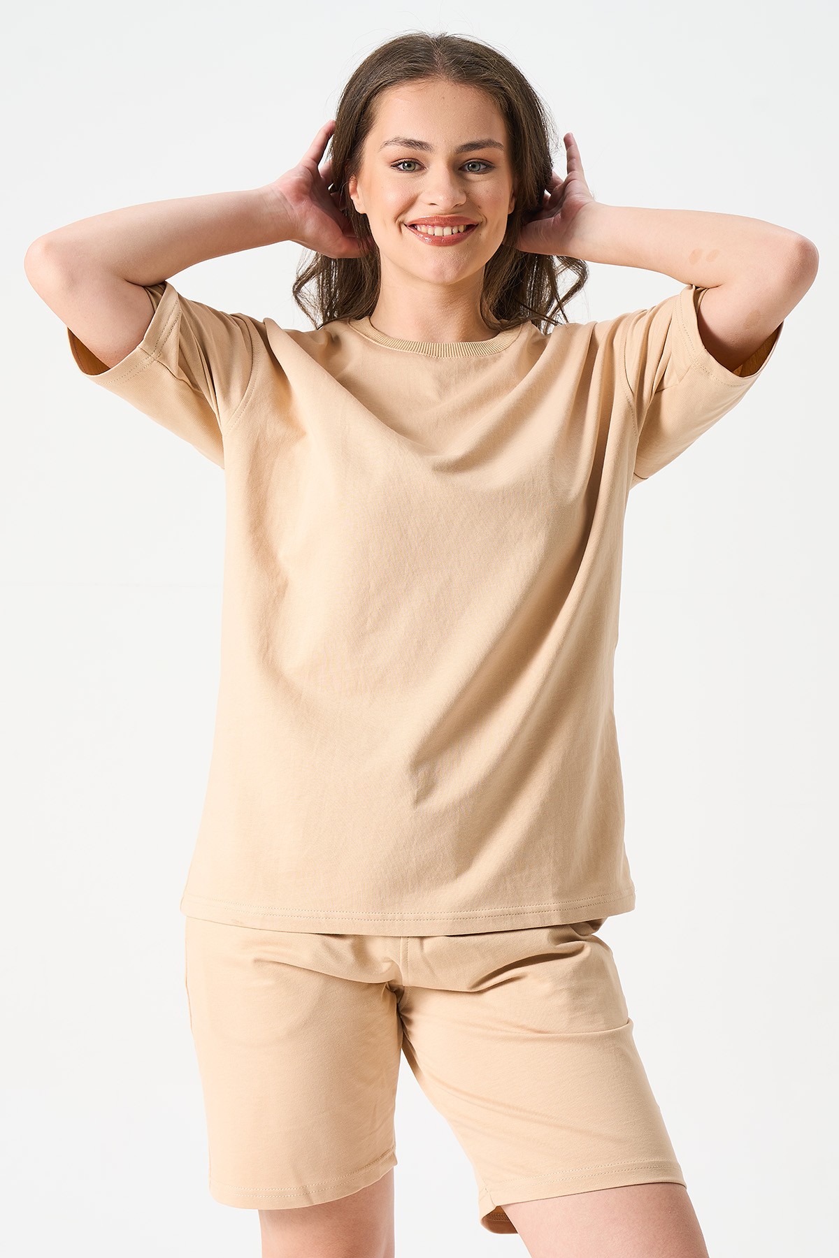 Damen Oversize T-Shirt - Hellbraun image