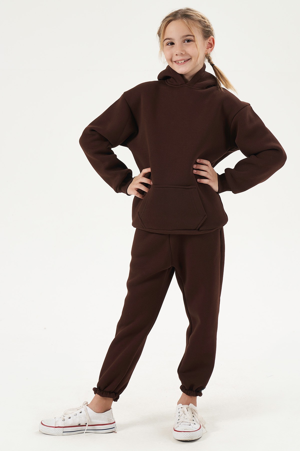 Kapuzenpullover und Jogginghose für Mädchen – Trainingsanzug - BRAUN main variant image