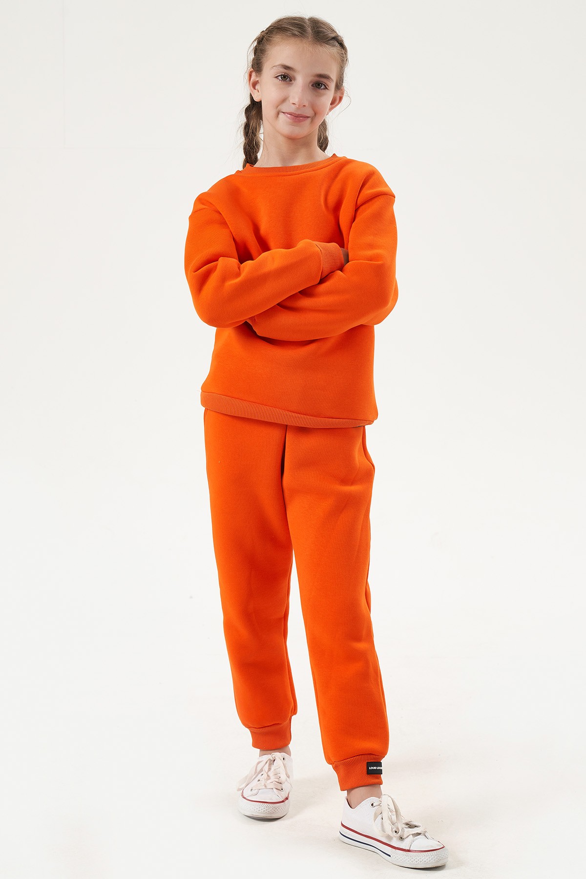 Set aus Sweatshirt und Jogginghose für Mädchen - ORANGE image