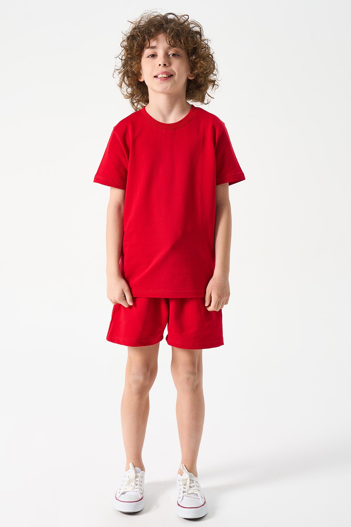 Jungen Basic T-Shirt und Shorts Set - ROT main variant image
