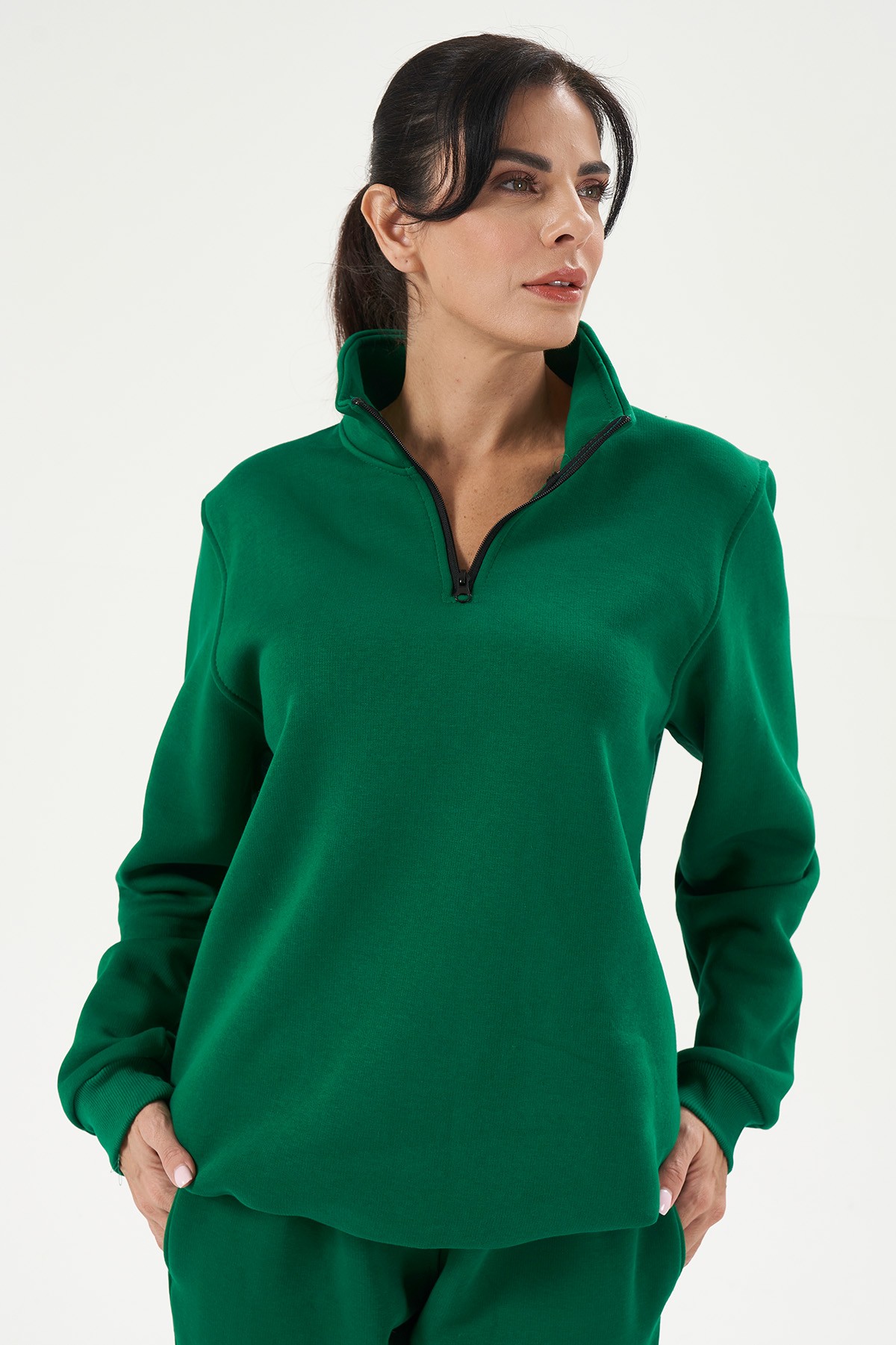 Half Zip Sweatshirt für Damen - GRÜN image