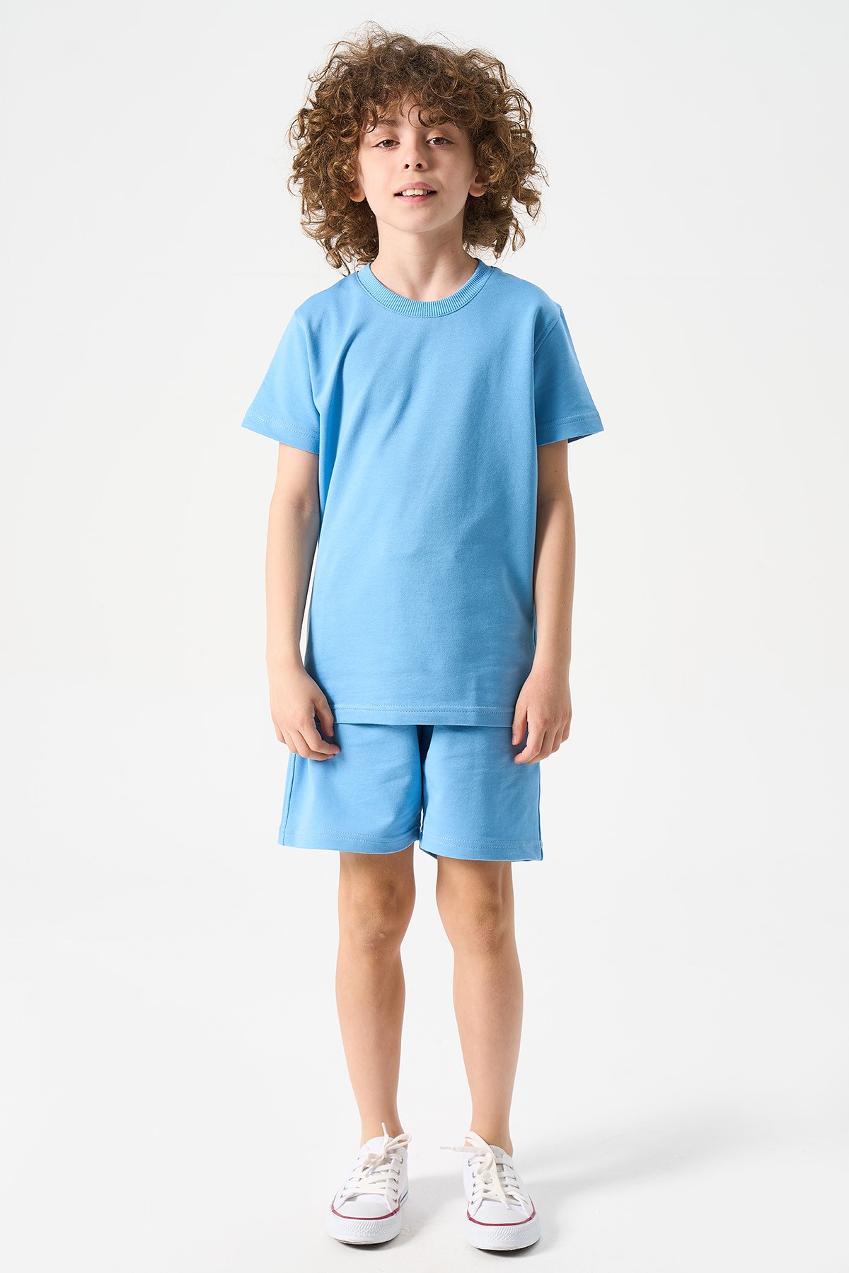 Jungen Basic T-Shirt und Shorts Set - BLAU main variant image