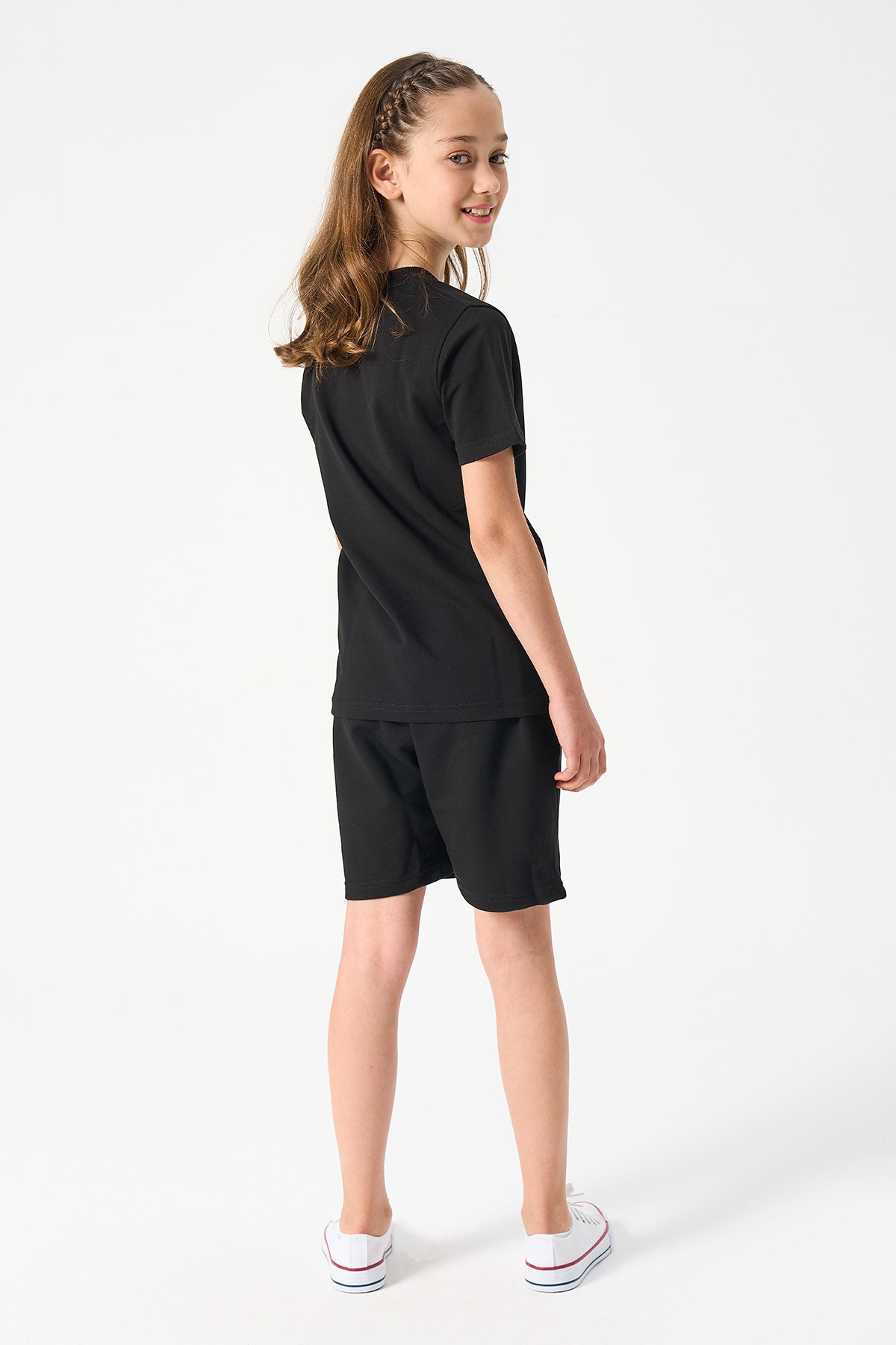 Mädchen Basic T-Shirt und Shorts Set