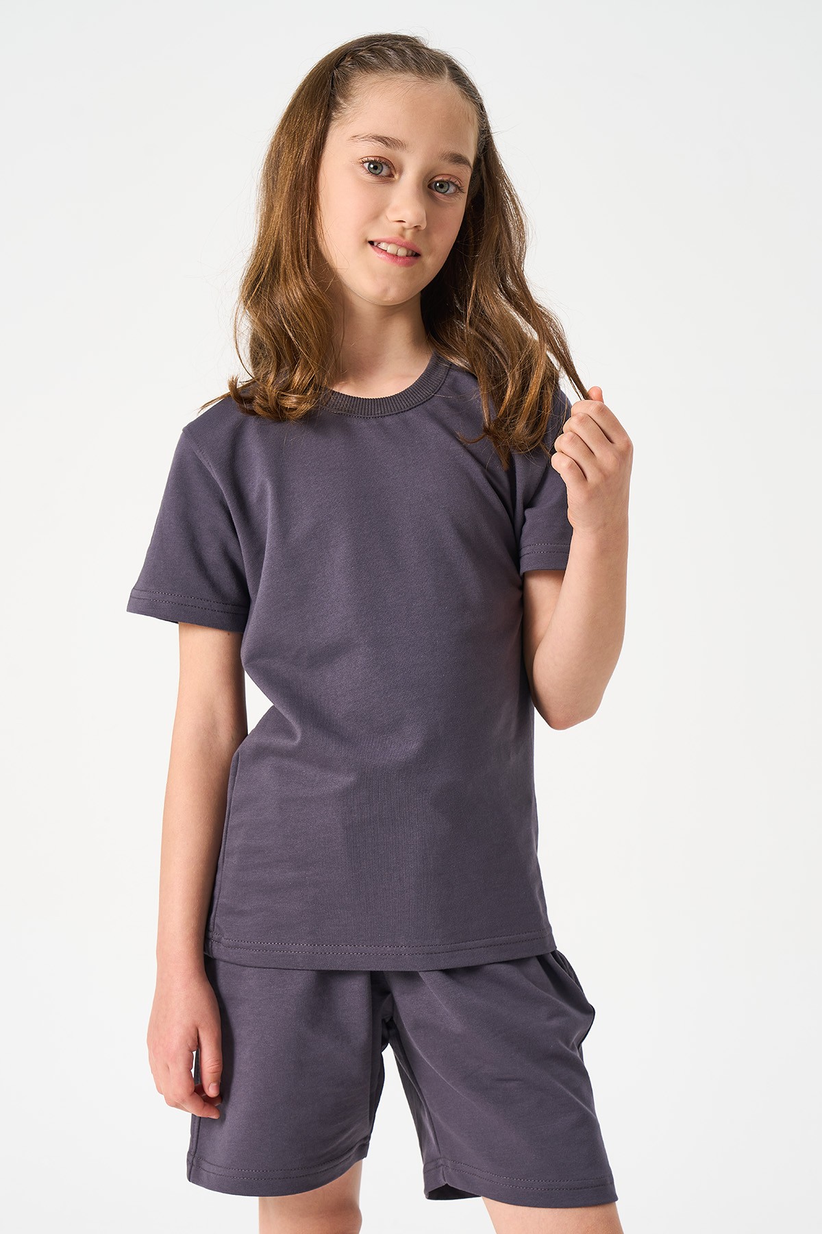 Mädchen Basic T-Shirt - GRAU image