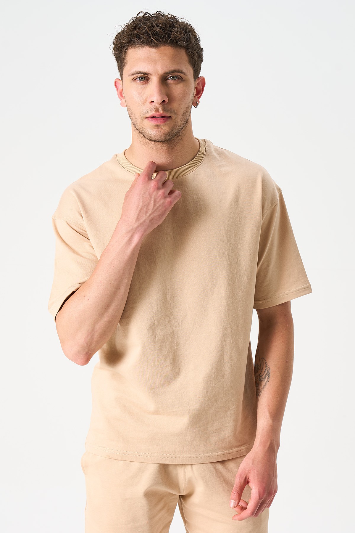 Men's Oversize T-Shirt - LIGHT BROWN image