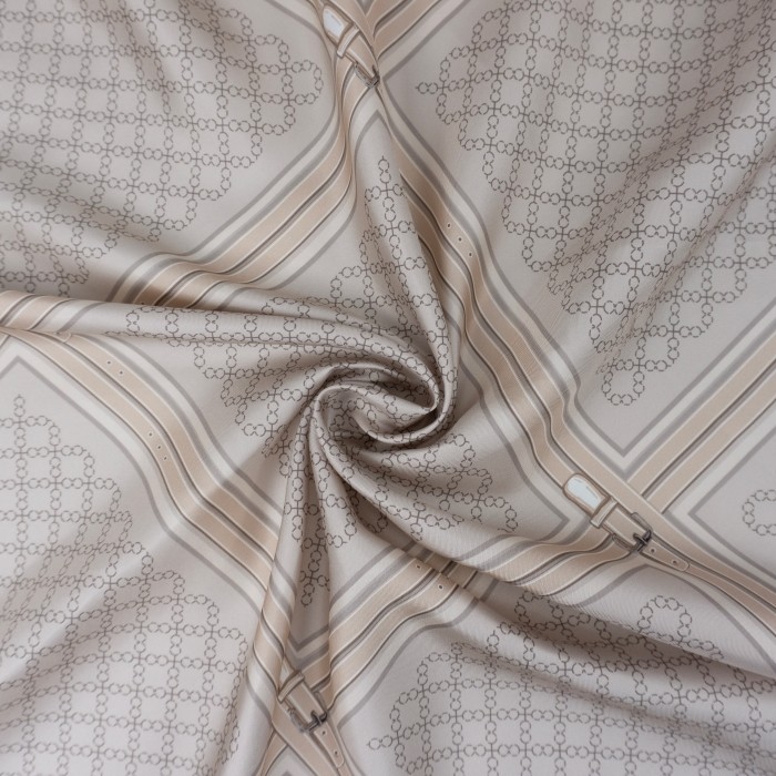 Twill Seidenkopftuch Beige