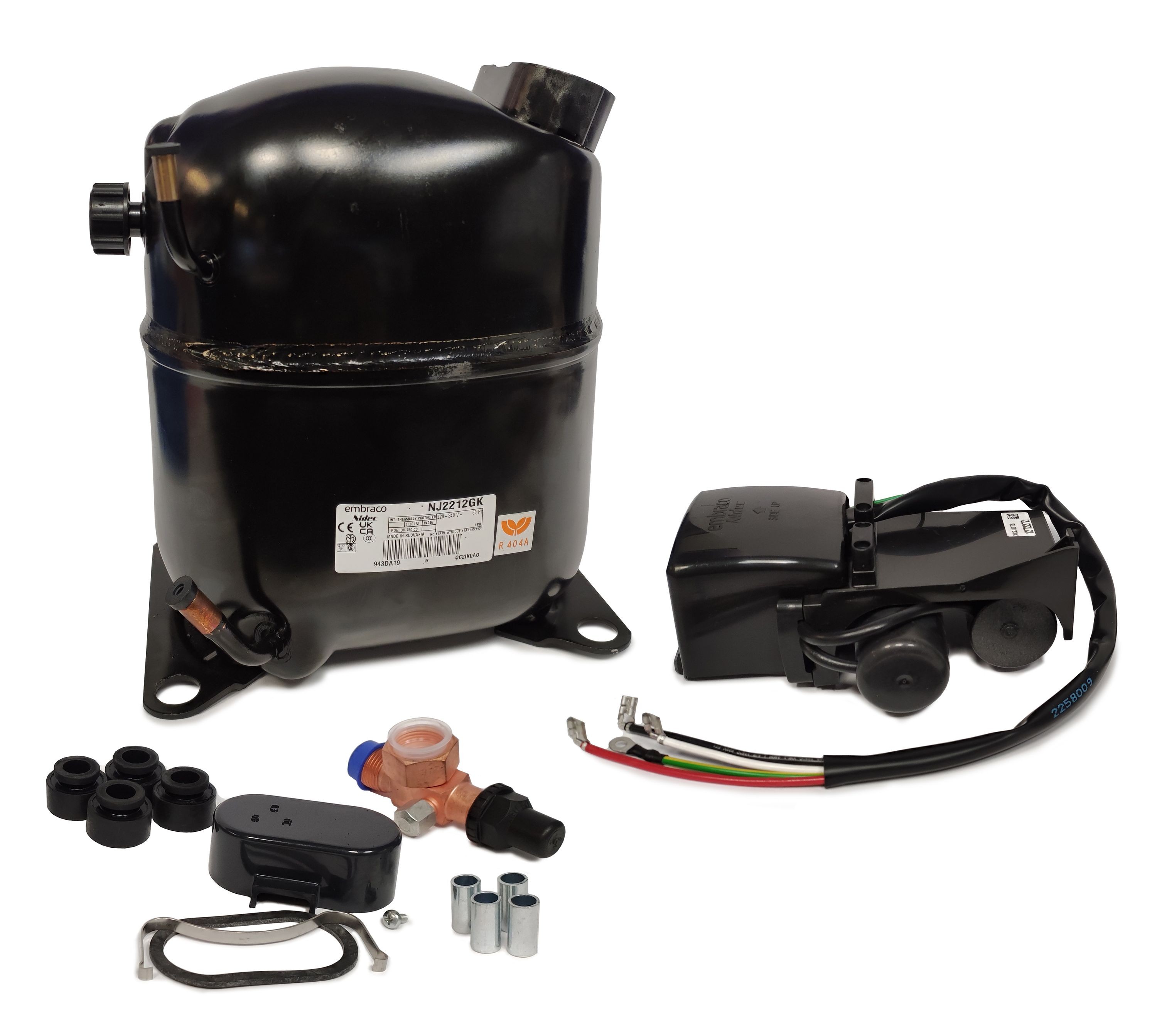 EMBRACO-ASPERA NJ2212GK Kompressor Rotalock 34,37 cc R404A 3298W 2702W