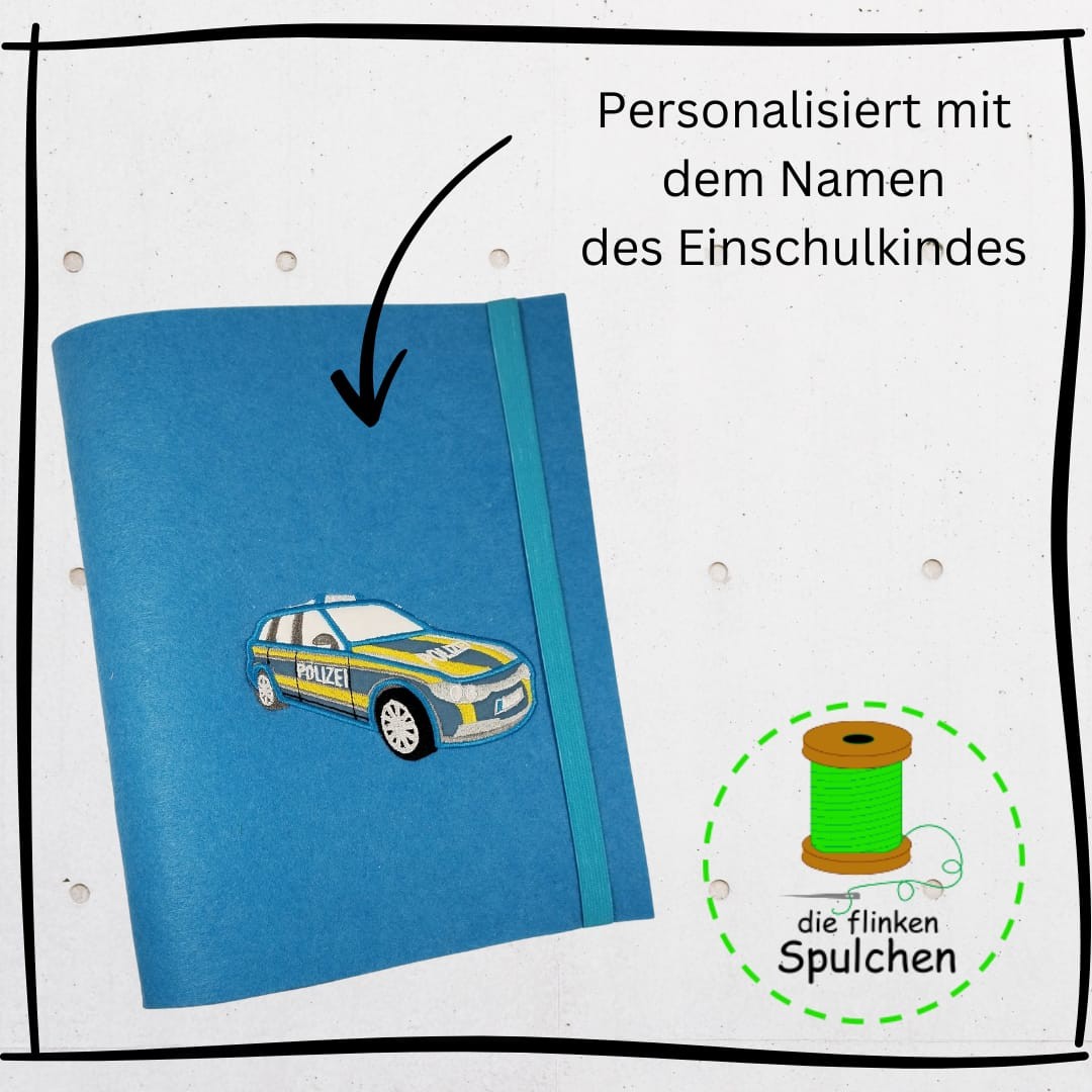 Zeugnismappe „Polizeiauto“ – für kleine Ordnungshüter