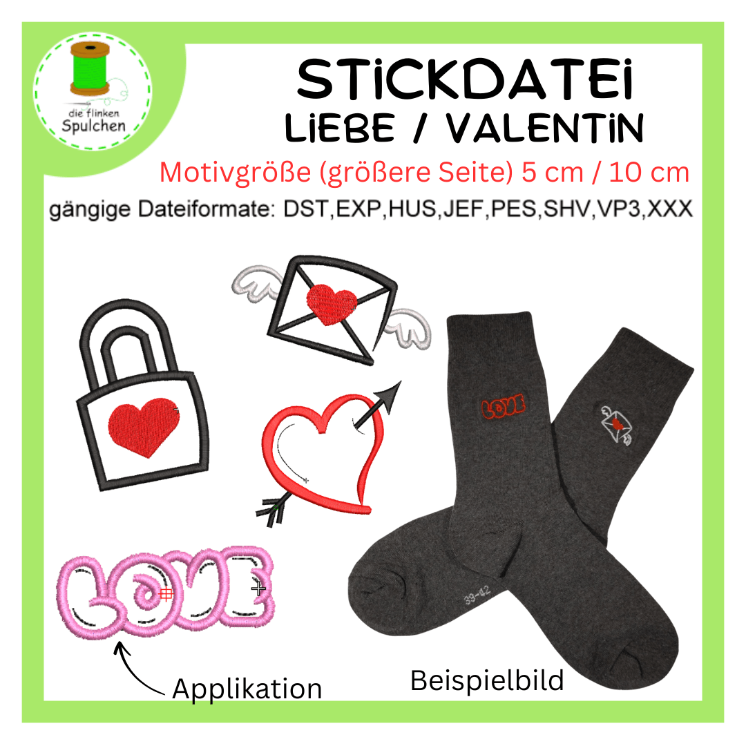 Stickdatei kleine Liebe Motive