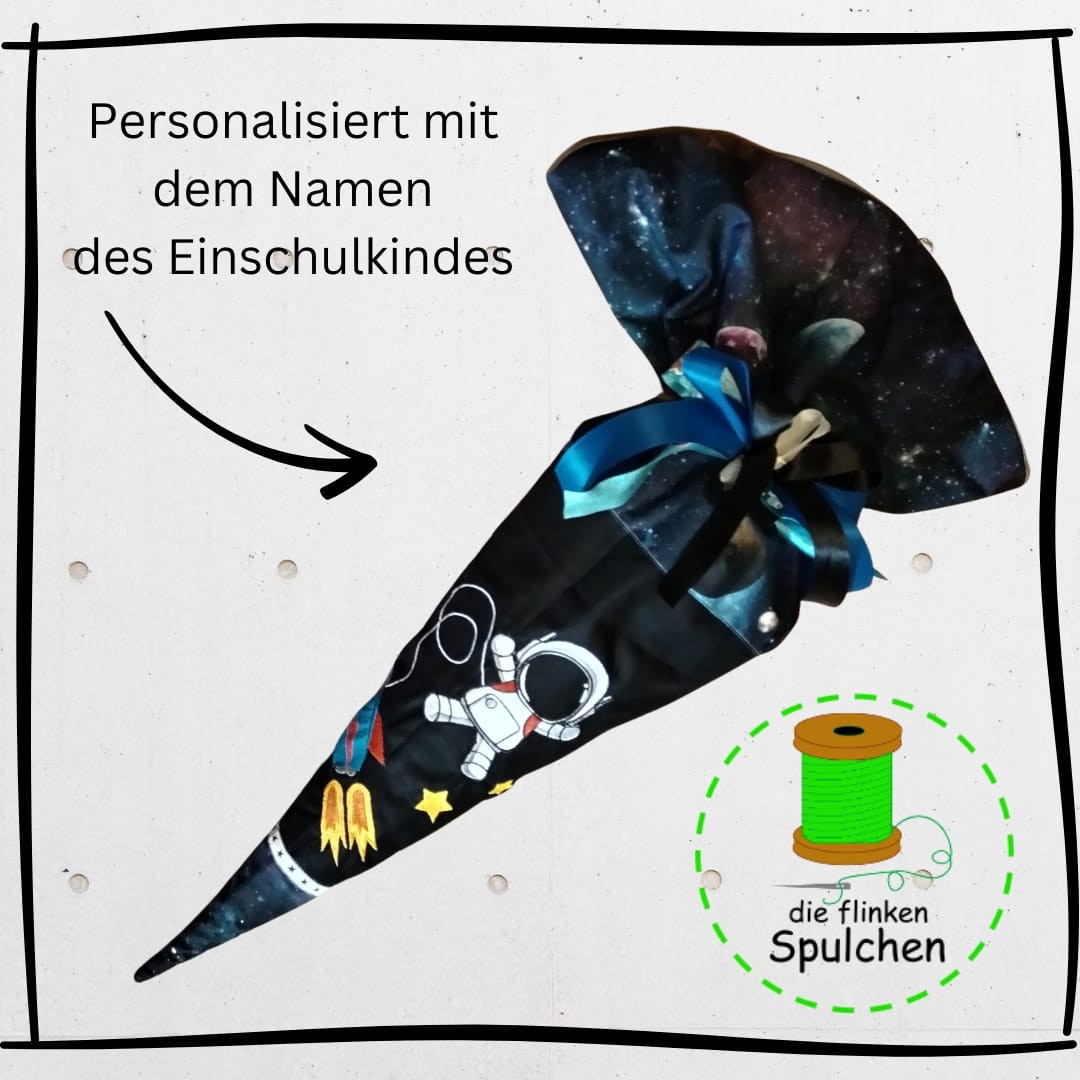 Schultüte Astronaut, Stoff incl. Papprohling