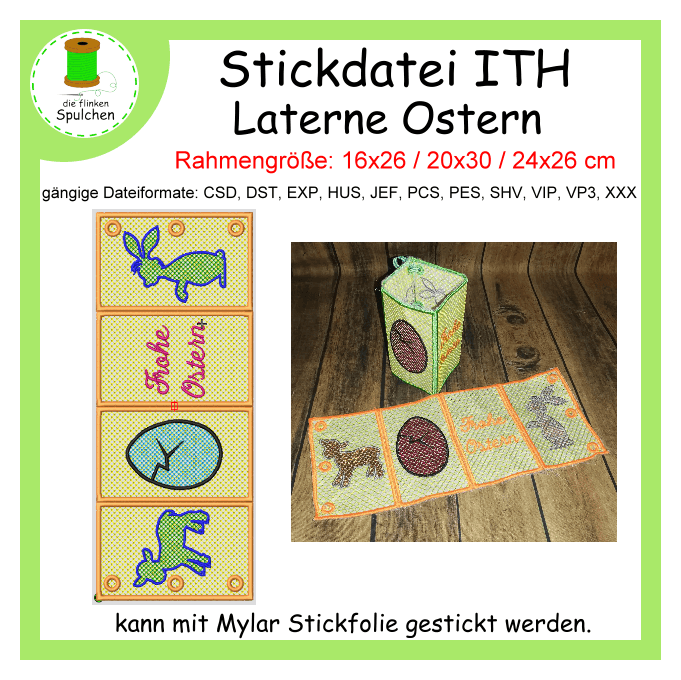 Stickdatei ITH Laterne Ostern