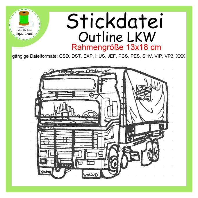 Stickdatei Outline LKW