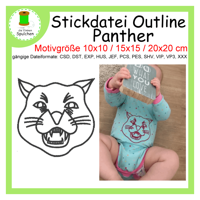 Stickdatei Outline Panther