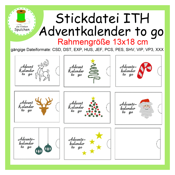 Stickdatei ITH Adventkalender to go Set