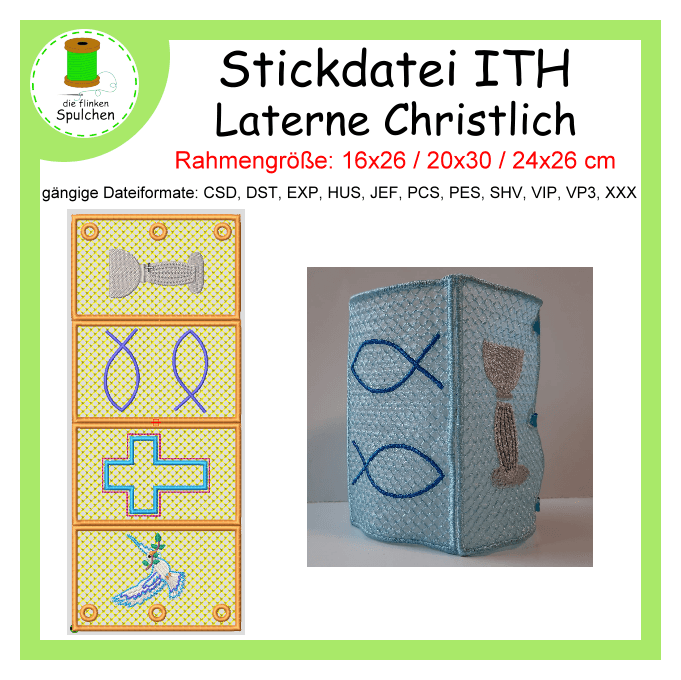 Stickdatei ITH Laterne Christlich