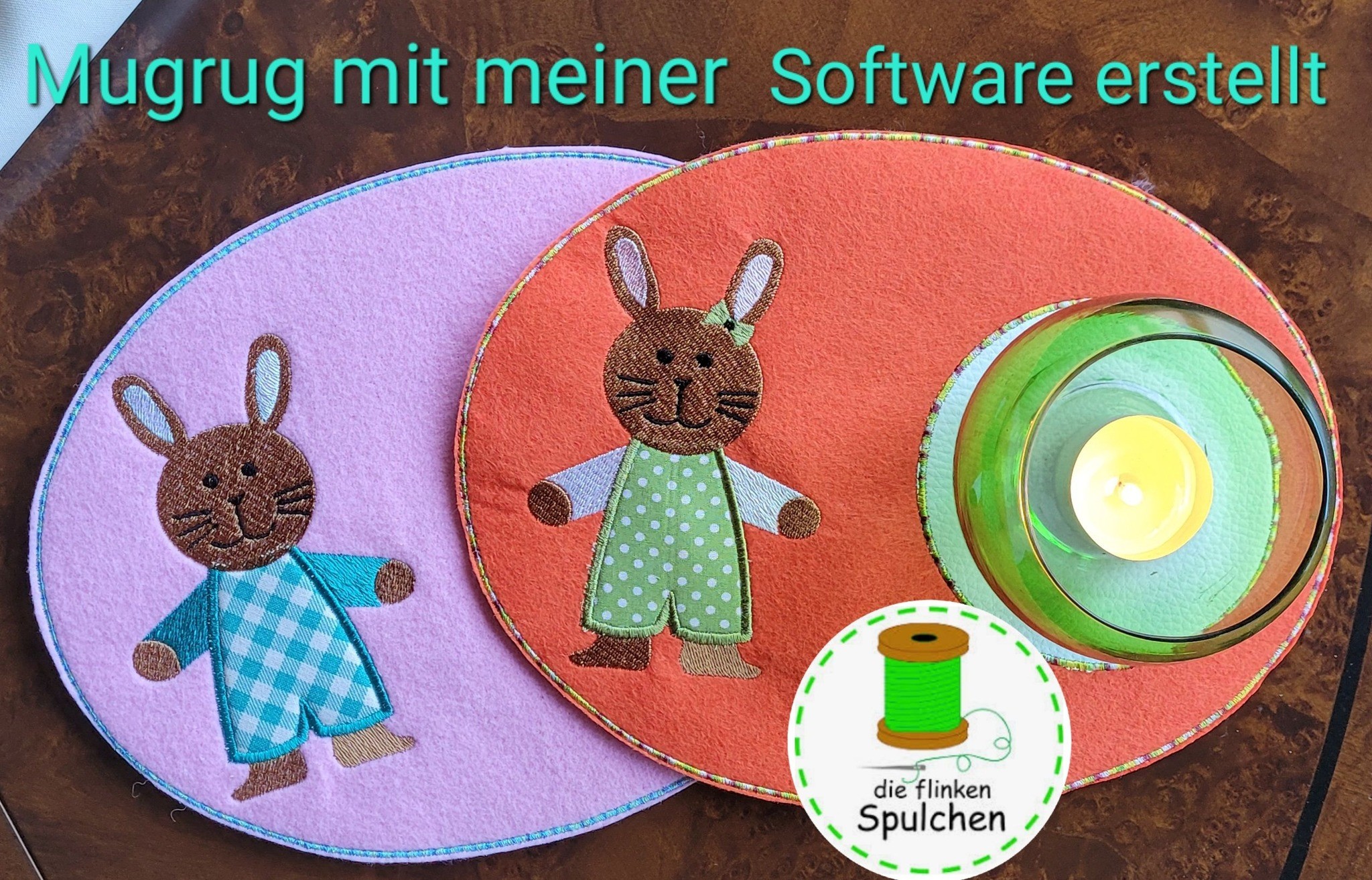 Stickdatei Vollstick Hase mit Kleidung zum Applizieren