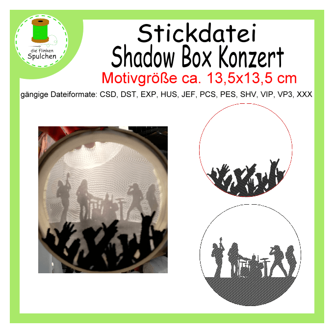 Stickdatei Shadow Box Konzert