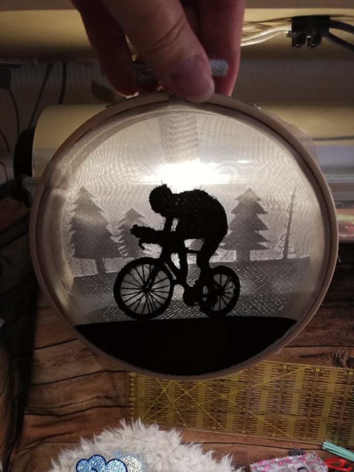 Stickdatei Shadow Box Fahrrad