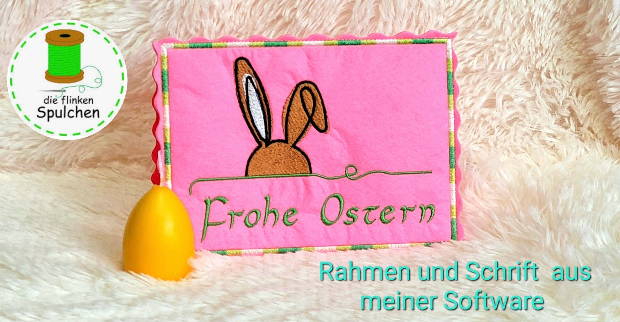 Stickdatei Hase auf Linie