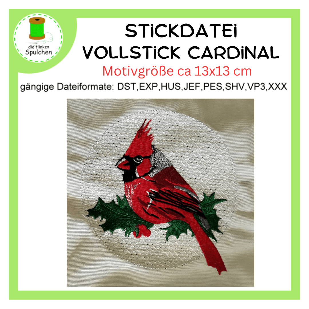 Stickdatei Vollstick Cardinal Vogel