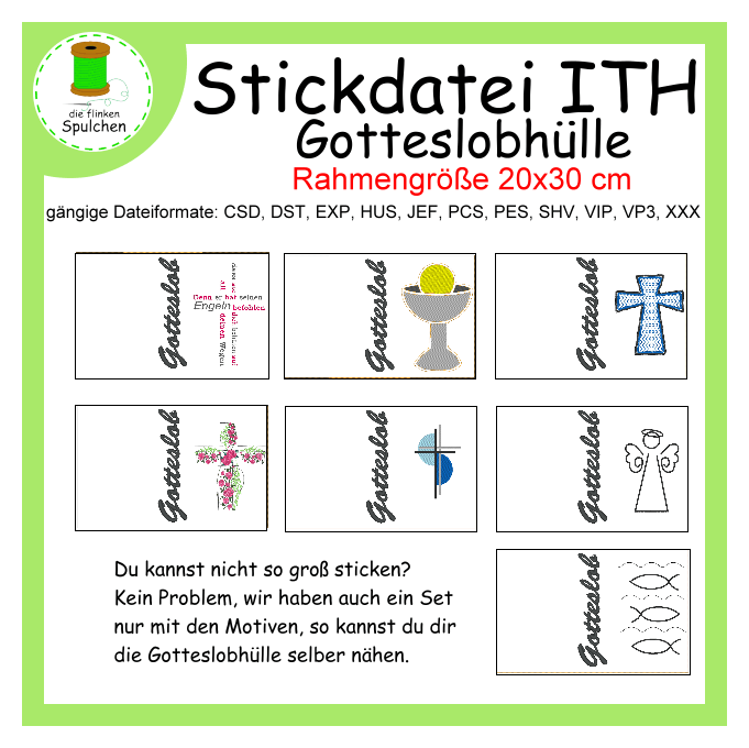 Stickdatei ITH Gotteslobhülle Set