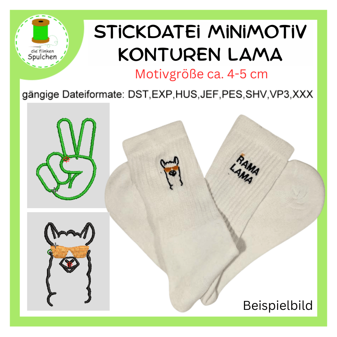Stickdatei Vollstick Minimotive Lama