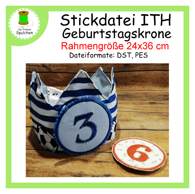 Stickdatei ITH Krone nur für den 24x36 Rahmen