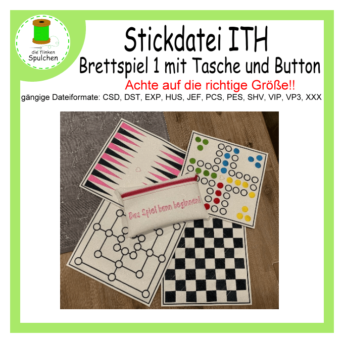 Stickdatei ITH Brettspiele Set 1