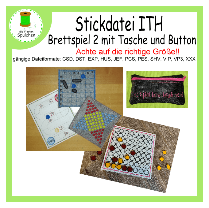 Stickdatei ITH Brettspiel Set 2