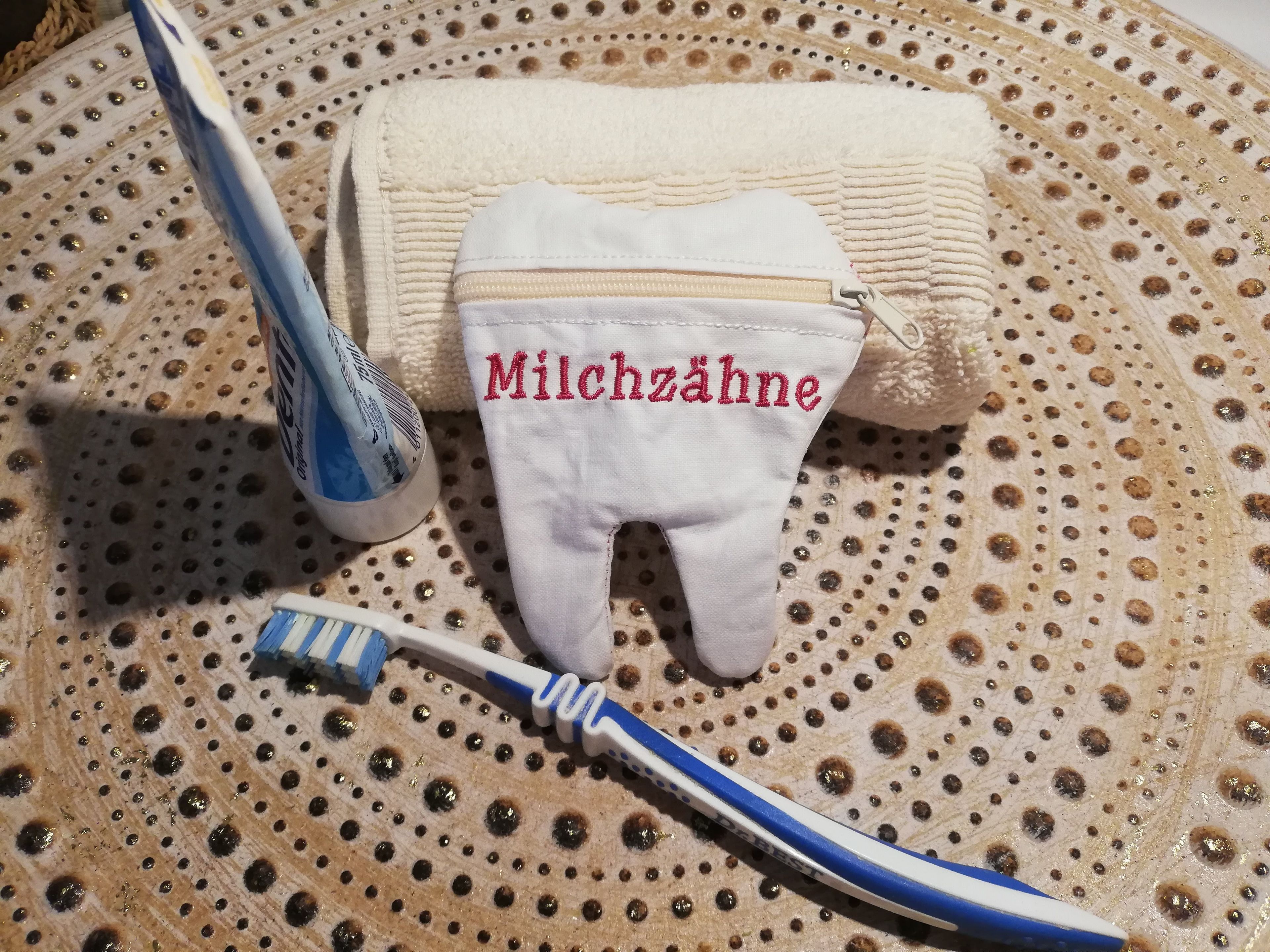 Stickdatei ITH Milch Zahn Tasche