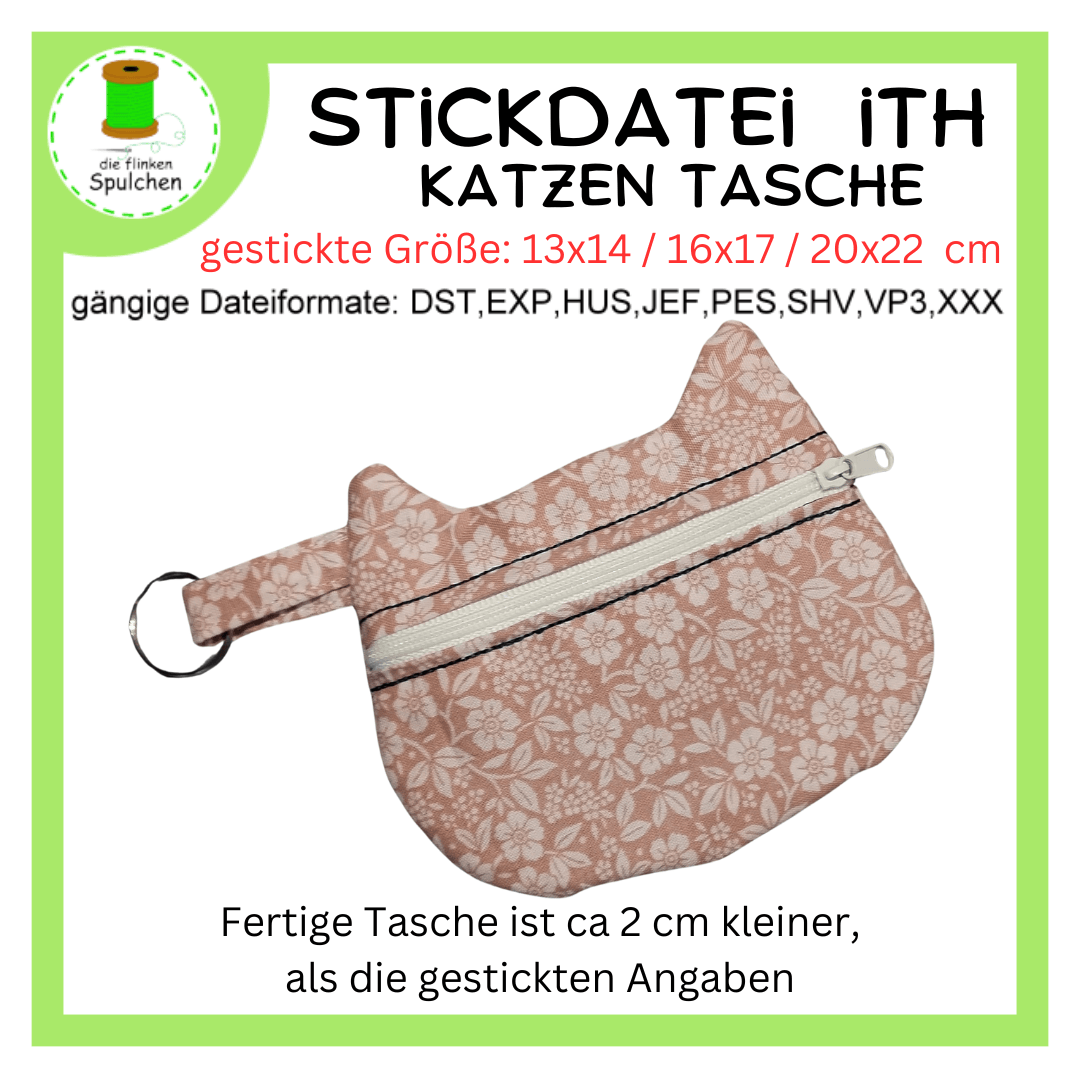 Stickdatei ITH Katzen Tasche in 3 Größen