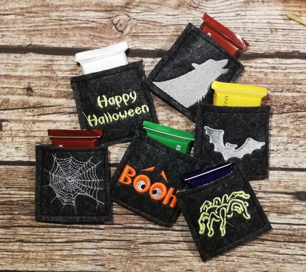 Stickdatei ITH quadratische Schoko Verpackung Halloween