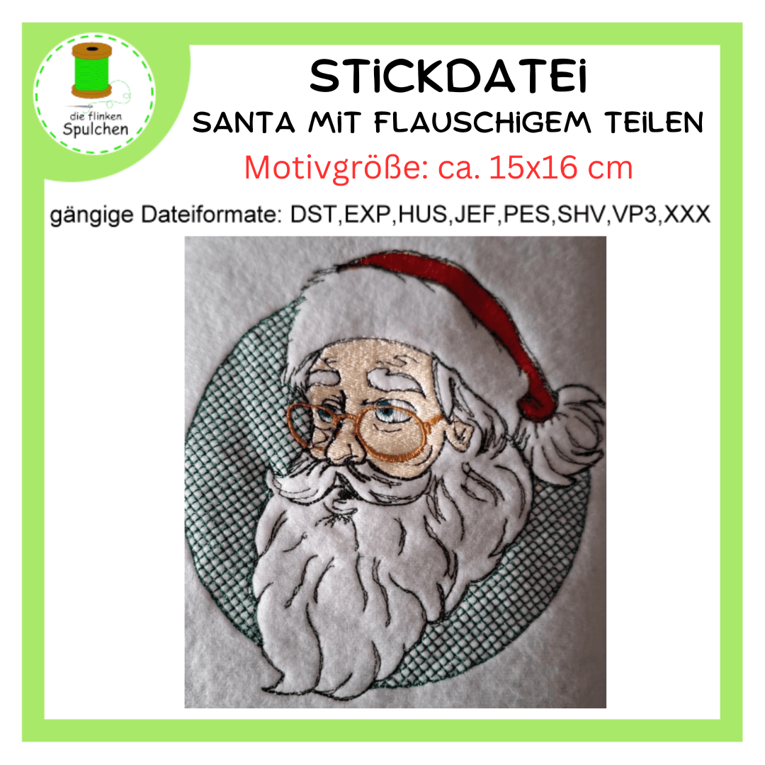 Stickdatei Santa mit flausche Bart