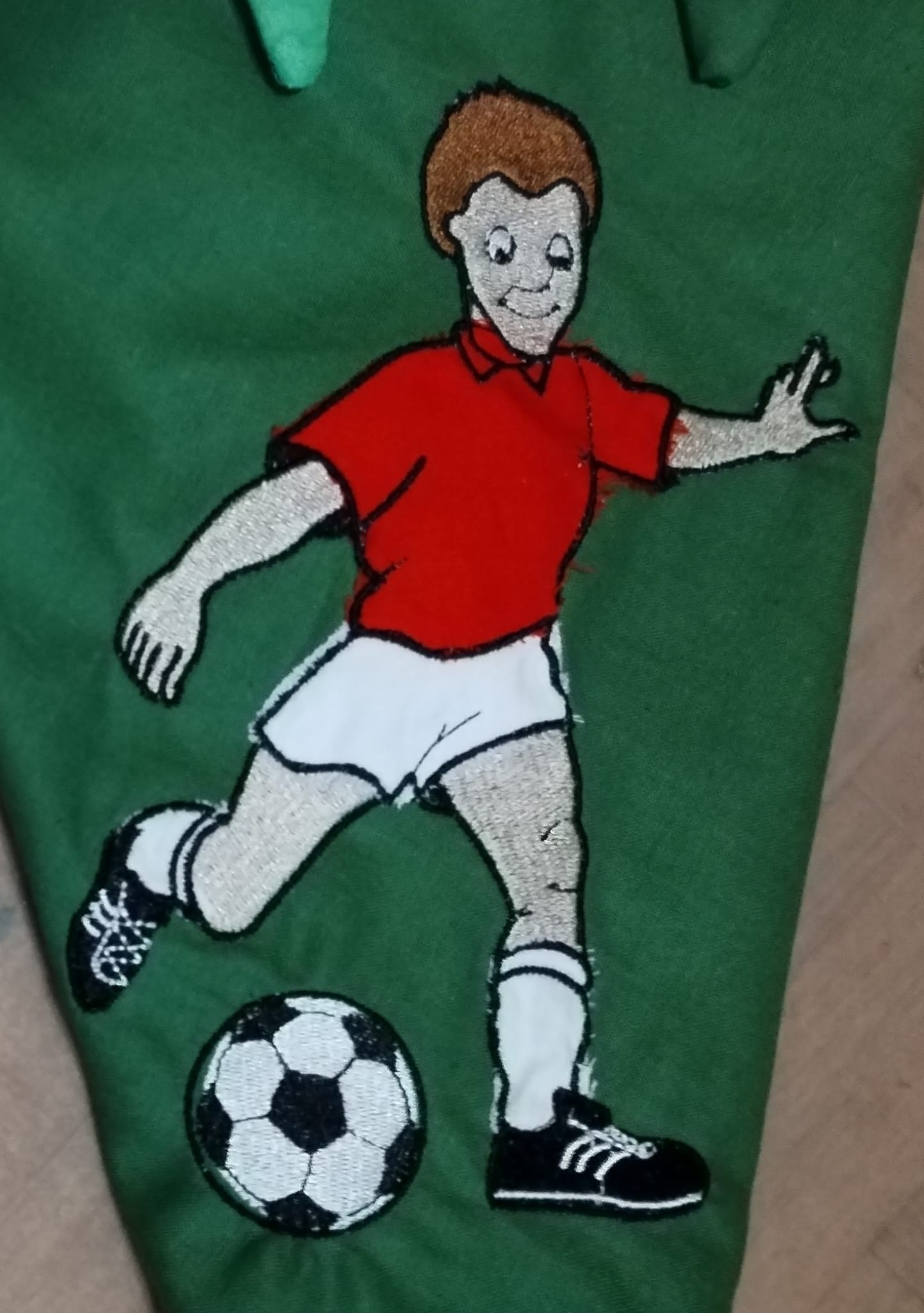 Schultüte „Fußballstar“ – personalisiert und individuell gestaltet, aus Stoff incl. Papprohling