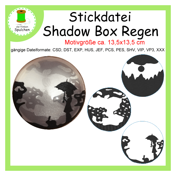 Stickdatei Shadow Box Regen